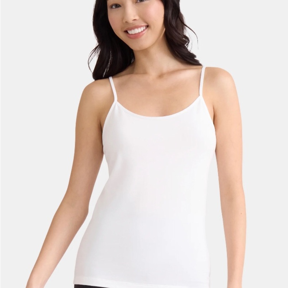 TIME and TRU Womens Cami Top Size Medium 8-10 White Adjustable straps New